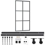 Furnova Drsna vrata z opremo ESG steklo in aluminij 102x205 cm, (21944891) | Shoptok.si
