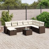 vidaXL 9-dijelni set vrtnih sofa s jastucima poliratan smeđi | shoptok.hr