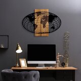 Wallity Zidna dekoracija Wold Map - 332, 87x3x58 cm, Crna Cene