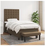 vidaXL Box spring postelja z vzmetnico temno rjav 90x190 cm | Shoptok.si
