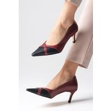 Mio Gusto Felice Claret Red Black Color Blunt Pointed Toe Women's High Heel Shoes Cene