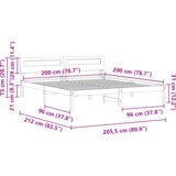  Konstrukcija postelje Rjava 200 x 200 cm Masivno borovo les, (5000123934) | Shoptok.si