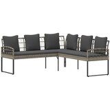  Set vrtnog kauča s jastukom 2 pcs Sivi Poli Rattan i čelik | Eponuda.com