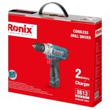 Ronix bušilica 8613 bmc akumulatorska pakovanje sadrzi dve baterije (2X1.5AH) 12V/26NM | ePonuda.com