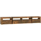 TV ormarić s LED svjetlima boja dimljenog hrasta 240x35x40 cm | shoptok.hr