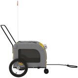 Prikolica za bicikl za pse žuto-siva od tkanine i željeza | shoptok.hr