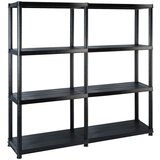 vidaXL Police za pohranu s 4 razine crne 122 x 30,5 x 130 cm plastične | shoptok.hr