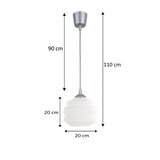 Brilagi LED luster na sajli RETRO GLASS 1xE27/60W/230V, prečnik 20 cm, srebrna/bela | Eponuda.com