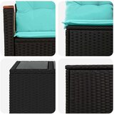  Set sofe 8 kom. Crna i Plava Poli Rattan i čelik | shoptok.hr