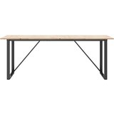  Blagovaonski stol O-oblika 200x100x75 cm od borovine i čelik | shoptok.hr