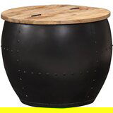 The Living Store Klubska mizica okrogla 53x43 cm trden mangov les - Klubska Mizica, (21574413) | Shoptok.si