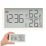 Digitalni LCD termometer higrometer ura 10cm bel Cene