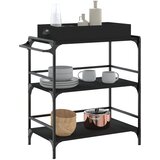  Kuhinjska kolica crna 81,5 x 41 x 92,5 cm od konstruiranog drva | Eponuda.com