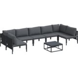 vidaXL Vrtna sedežna garnitura 8 pcs Antracitna Jeklo | Shoptok.si