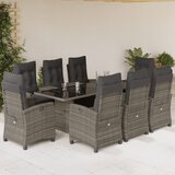 vidaXL 9-dijelni vrtni blagovaonski set sivi od poliratana | shoptok.hr