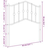  Metalno uzglavlje za krevet, bijelo, 80 cm Crna | shoptok.hr