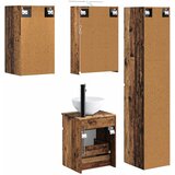  Set ormarića za kupaonicu 5 pcs Staro drvo 43 x 16 x 62,5 cm | Shoptok.si