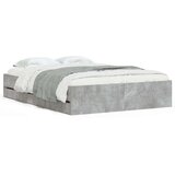  Okvir kreveta s ladicama siva boja betona 135x190 cm drveni | shoptok.hr
