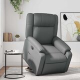  Naslonjač na podizanje od umjetne kože siva | shoptok.hr