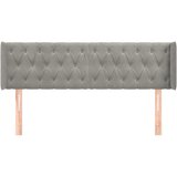  Uzglavlje s ušima svjetlosivo 147x16x78/88 cm baršunasto | shoptok.hr