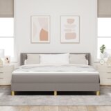  Postelja z vzmetnico z vzmetnico Taupe 200 x 180 cm Poliester, (5000141775) | Shoptok.si