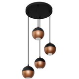  LED luster na sajli MIDWAY 4xGU10/4,8W/230V crna/bakarna | Eponuda.com