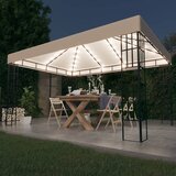 vidaXL Paviljon z LED lučkami 3x4 m krem Cene