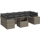 Maison Chic Seti vrtnega pohištva - Vrtna garnitura - Vrtni pohištvo set 8-delna z blazinami siv poli ratan, (21798699) | Shoptok.si