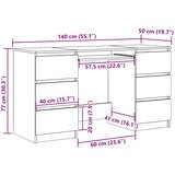  Pisaći stol siva boja betona 140 x 50 x 77 cm konstruirano drvo | shoptok.hr