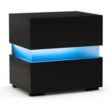 Namještaj LED noćna ormarić s 2 ladice, daljinskim upravljačem, crna. | shoptok.hr
