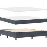 Box Spring Krevet s Madracem Tamno Siva Super King Baršun | shoptok.hr