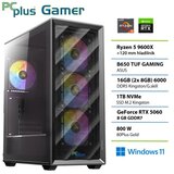 PCPLUS Gamer Ryzen 5 9600X 16GB 1TB SSD RTX 5060 8GB Windows 11 Home gaming namizni računalnik | Shoptok.si