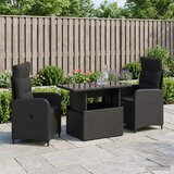Vanjski set za objedovanje 3 pcs Crna poliratan | shoptok.hr
