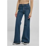 UC Ladies Ladies Vintage Flared Denim Pants deepblue washed