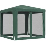 Šator za zabave s 4 mrežasta bočna zida zeleni 2,5 x 2,5 m HDPE | shoptok.hr