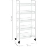  Kuhinjska kolica s 5 razina bijela 46 x 26 x 105 cm željezna | shoptok.hr