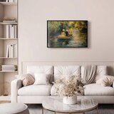  Plakat Boat crossing - painting of two women sailing a boat on a river 30x21 Crni okvir | shoptok.hr