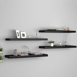 Maison Chic 4 kosi Stenske Police - Viseče police črne 80x23,5x3,8 cm MDF, (21793712) | Shoptok.si