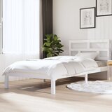  Okvir za krevet od masivne borovine bijeli 90 x 200 cm | shoptok.hr