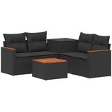  Set sofe 6 kom. Crna Poli Rattan i čelik | shoptok.hr