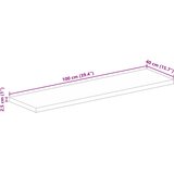 Stolna ploča 100x40x2,5 cm pravokutna masivno grubo drvo manga | shoptok.hr