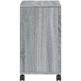 vidaXL Stranska mizica s kolesi siva sonoma 50x30x55 cm inžen. les | Shoptok.si