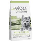 Wolf of Wilderness Varčno pakiranje: 2 x 12 kg - Junior - Green Fields - Jagnjetina Cene