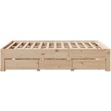 vidaXL Posteljni okvir brez vzmetnice s predali 150x200 cm borovina | Shoptok.si