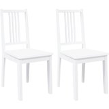 Maison Chic Jedilni stoli - Vzorci stoli 2 kosa bele masivne lesene gume A188, (22032293) | Shoptok.si