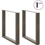 vidaXL Noge za blagovaonski stol U-oblik 2 kom Prirodni čelik 80 x (72-73) cm Čelik | shoptok.hr