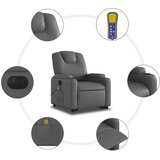  Masažni naslonjač na podizanje od umjetne kože siva | shoptok.hr