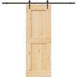 vidaXL Drsna vrata s kompletom vodil 80x210 cm trdna borovina | Shoptok.si