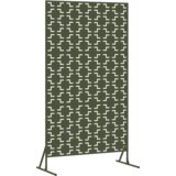 vidaXL kovinski panel za ograje Olivno zelena Velik Z vzorcem | Shoptok.si