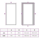 Sobna vrata tanka crna 93x201,5 cm kaljeno staklo i aluminij | shoptok.hr